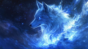 photo-wallpaper-the-stunning-blue-wolf-in-space-with-a-starry-background