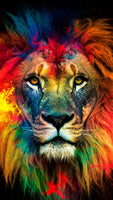 photo-wallpaper-vibrant-lion-portrait-with-colorful-mane