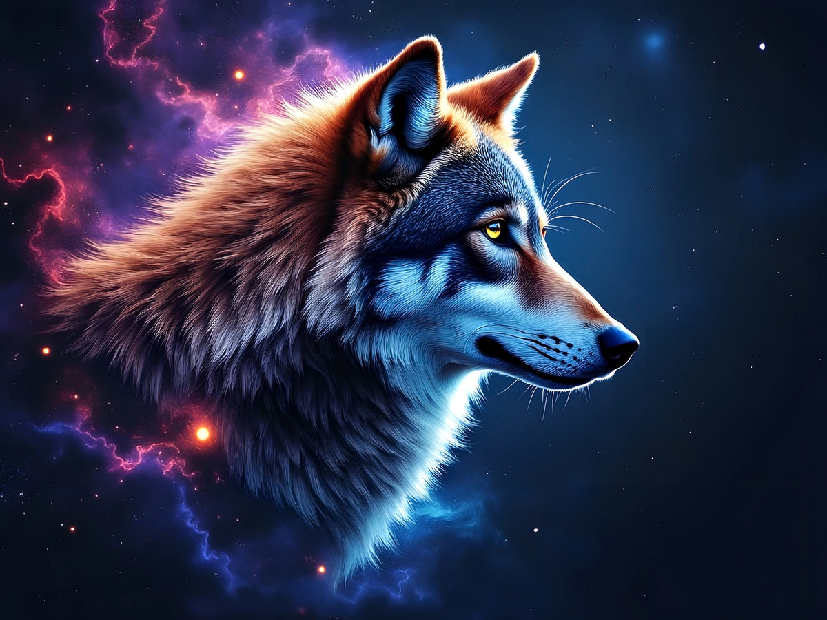 photo-wallpaper-wolf-in-profile-against-a-glowing-blue-and-violet-nebula