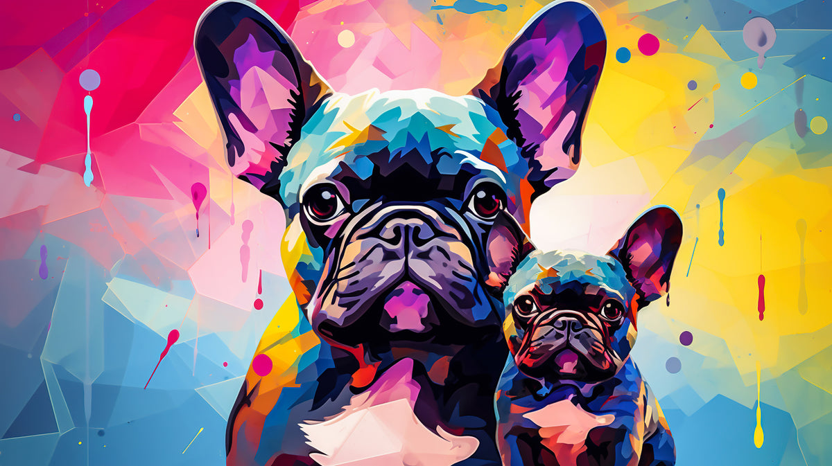 photo-wallpaper-french-bulldog-and-puppy-in-vivid-pop-art-colours