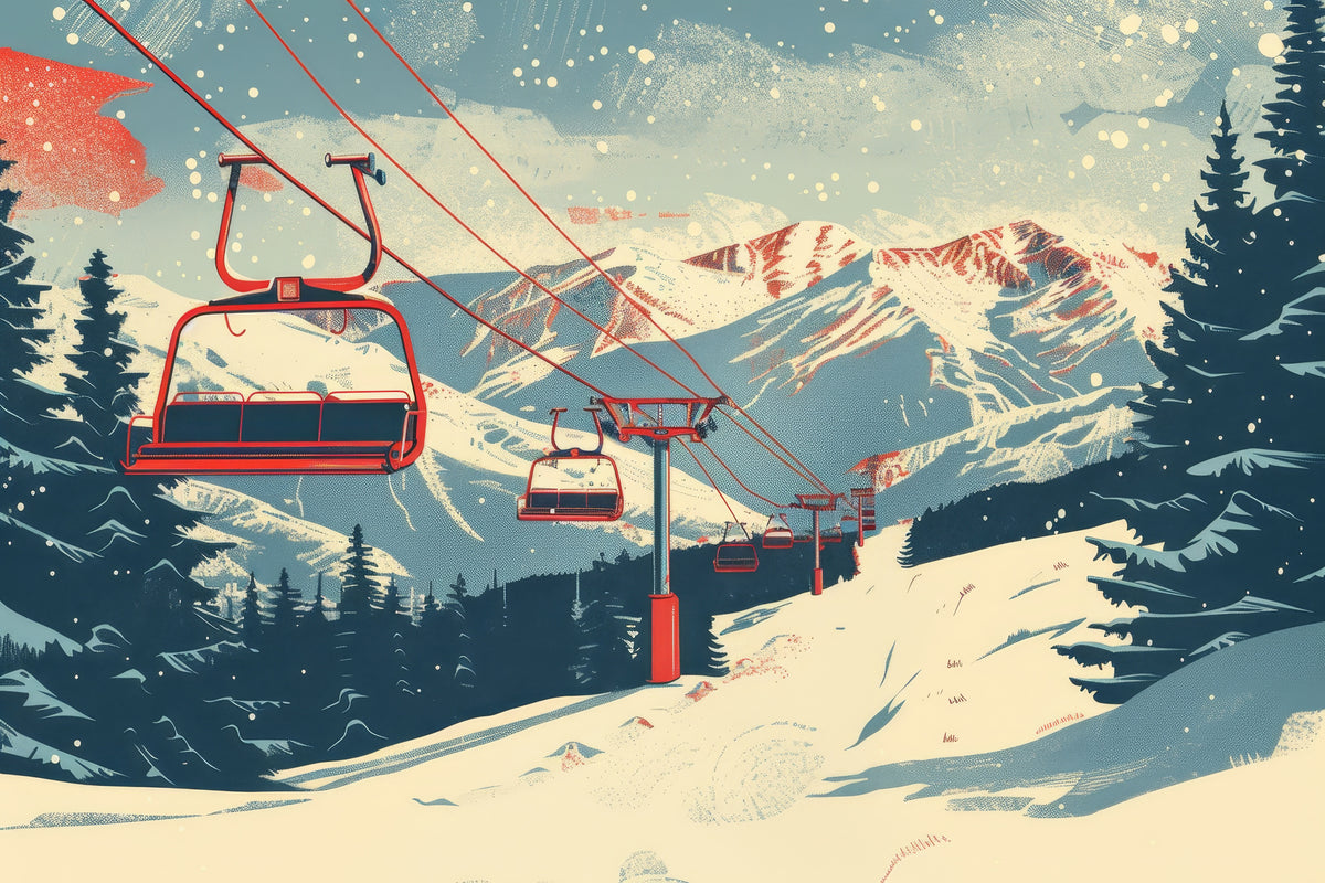 photo-wallpaper-red-chairlift-above-a-snowy-ski-slope-in-retro-graphic-style