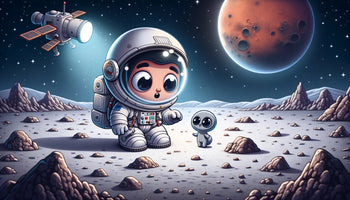 photo-wallpaper-astronaut-meets-a-tiny-alien-on-the-dusty-lunar-plain