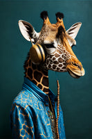 photo-wallpaper-giraffe-in-a-blue-silk-shirt-wearing-golden-headphones
