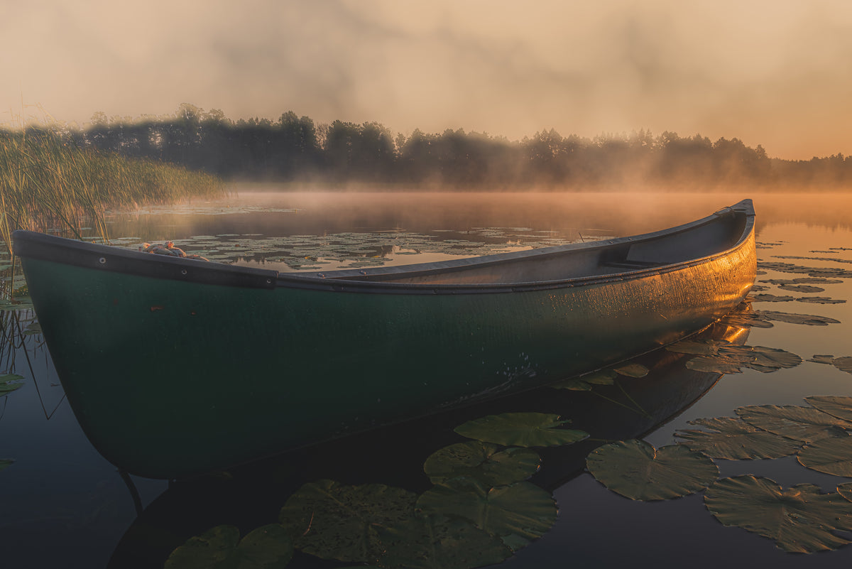 photo-wallpaper-sunrise-canoe-reflection