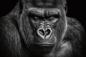 photo-wallpaper-black-and-white-head-portrait-of-a-gorilla