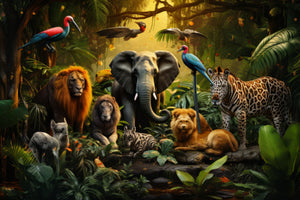 photo-wallpaper-mixed-group-of-wild-animals-in-the-jungle