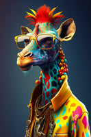 photo-wallpaper-cartoon-colorful-giraffe-with-sunglasses-created-with-generative-ai