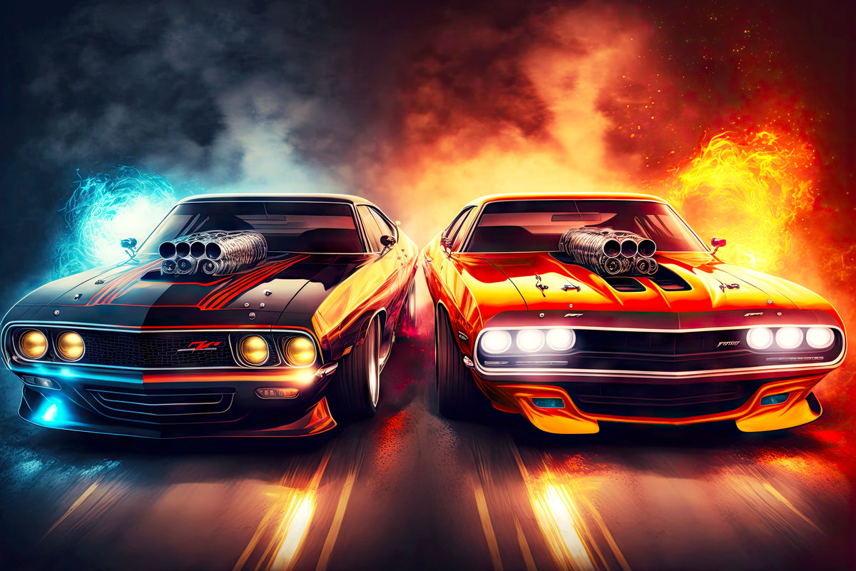 photo-wallpaper-two-powerful-cars-for-drag-racing-start-race-generative-ai