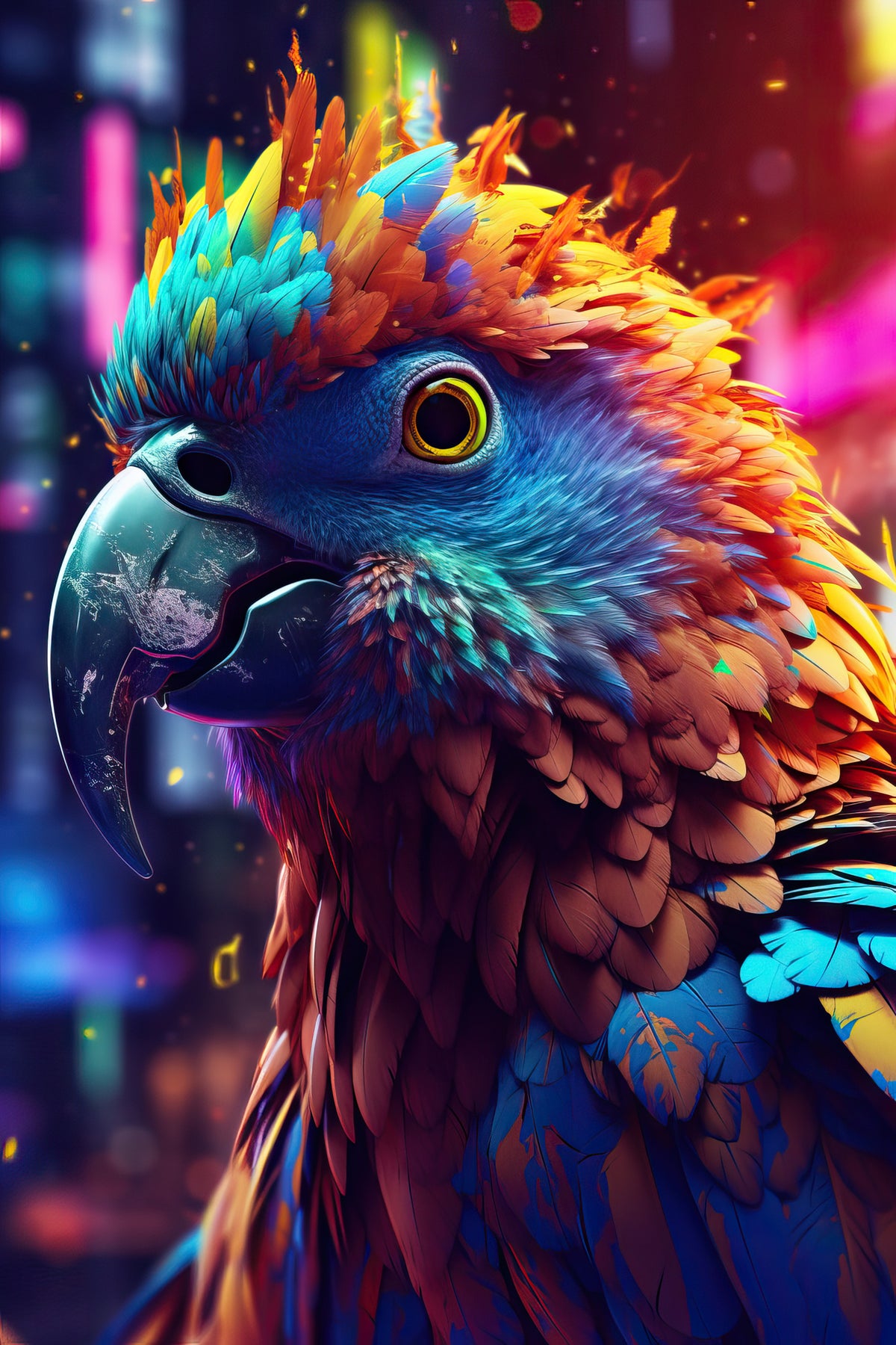 photo-wallpaper-colorful-bird-parrot-on-the-dark-background