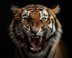 photo-wallpaper-detailed-portrait-of-a-roaring-tigers-face-isolated-on-black-background-generative-ai