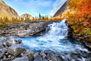 photo-wallpaper-beautiful-autumn-landscape-with-yellow-trees-and-waterfall
