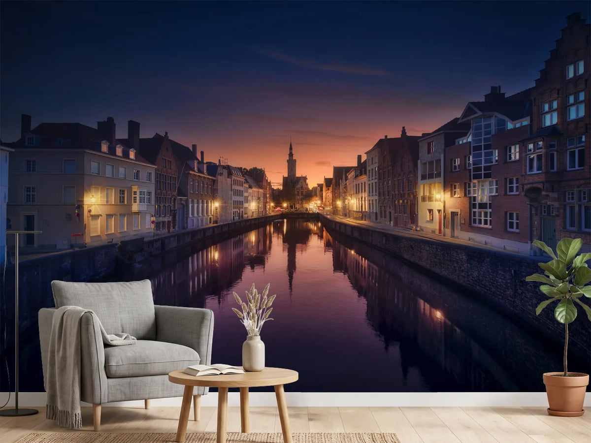 photo-wallpaper-sunset-in-brugge