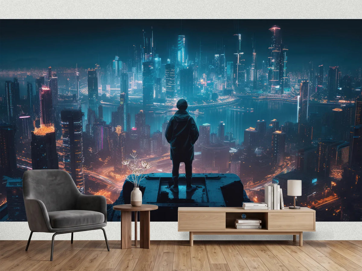 photo-wallpaper-silhouette-above-a-neon-blue-megacity-at-night