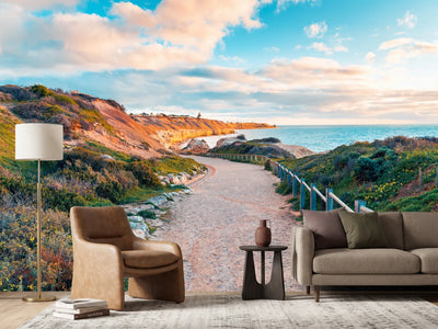 photo-wallpaper-sandy-path-to-the-red-cliffs-of-port-willunga-at-sunset