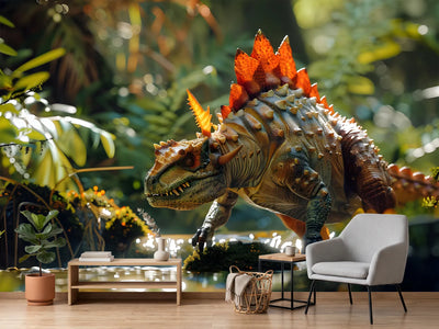 photo-wallpaper-spiked-dinosaur-in-a-lush-forest-3d-illustration