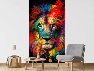 photo-wallpaper-vibrant-lion-portrait-with-colorful-splashes