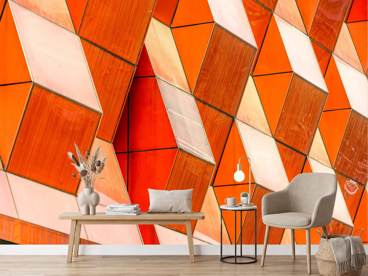 photo-wallpaper-orange-diamond-panels-forming-a-geometric-facade-pattern