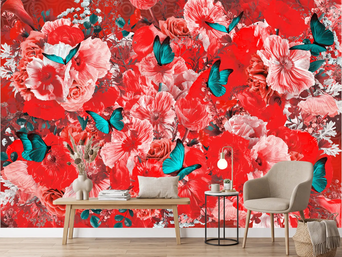 photo-wallpaper-vibrant-floral-butterflies