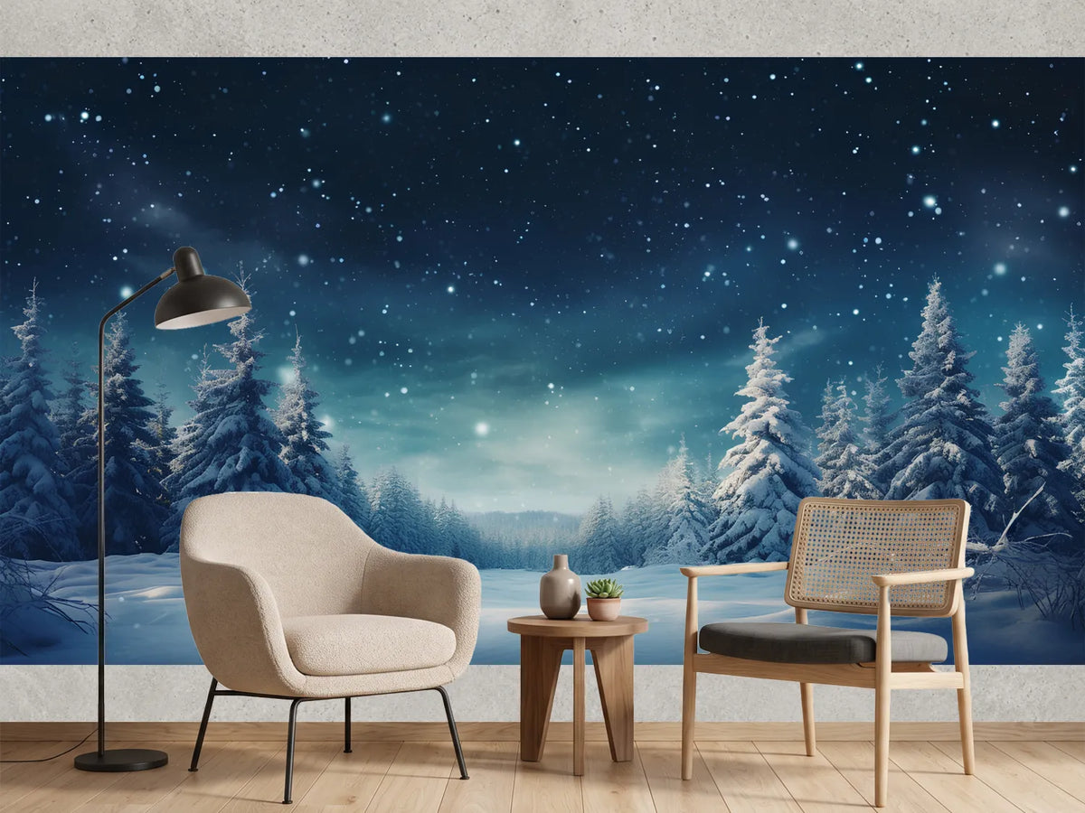 photo-wallpaper-winter-night-landscape-snowy-forest-and-fir-branches