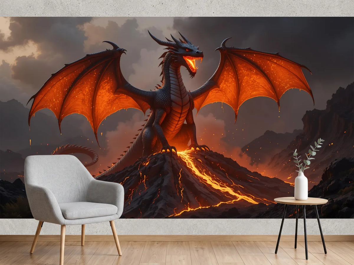 photo-wallpaper-dragon-with-glowing-wings-above-streaming-lava