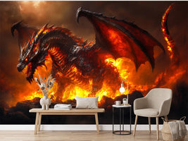 photo-wallpaper-giant-fire-dragon-spreading-its-wings-over-lava-and-fire