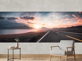 photo-wallpaper-lake-and-road-at-sunset