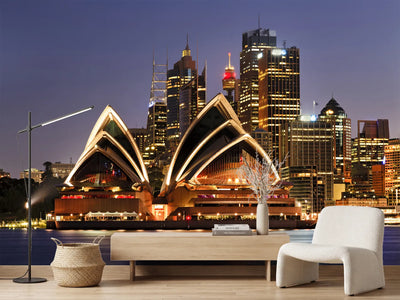 photo-wallpaper-skyline-with-the-boat-in-front-of-sydney