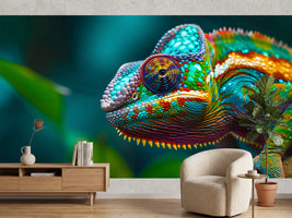 photo-wallpaper-close-up-colorful-chameleon-tropical-wildlife-animal-color-changing
