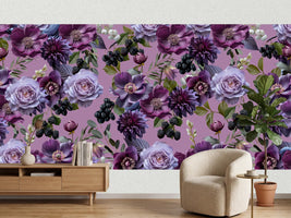 photo-wallpaper-purple-floral-berries