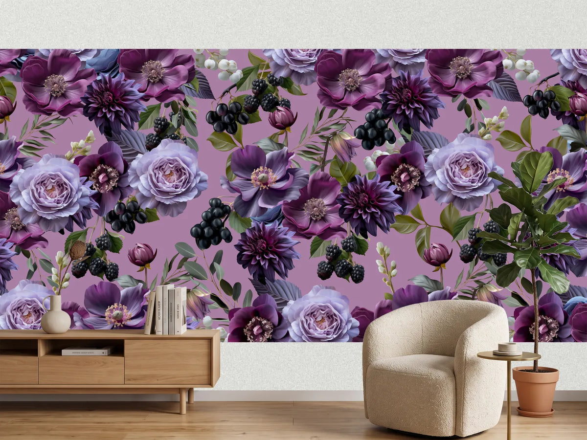 photo-wallpaper-purple-floral-berries