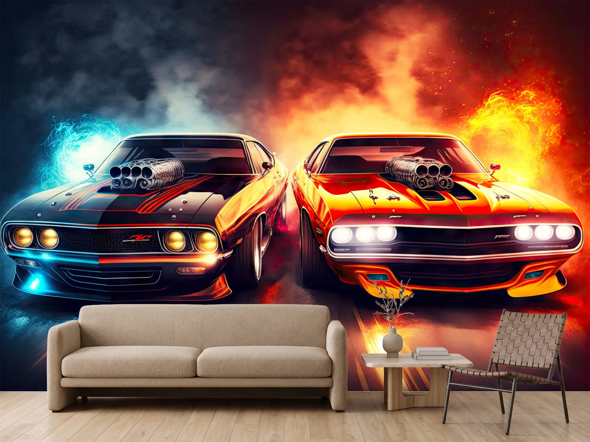 photo-wallpaper-two-powerful-cars-for-drag-racing-start-race-generative-ai