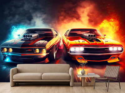photo-wallpaper-two-powerful-cars-for-drag-racing-start-race-generative-ai