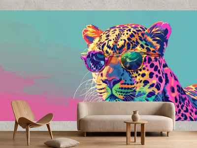 photo-wallpaper-cartoon-colorful-leopard-with-sunglasses-background-photogram-copy-space