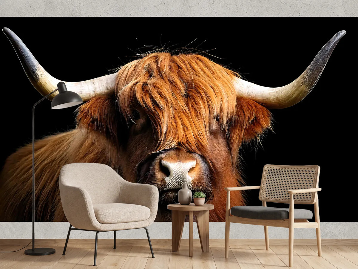 photo-wallpaper-highland-cow-with-sweeping-horns-against-deep-black