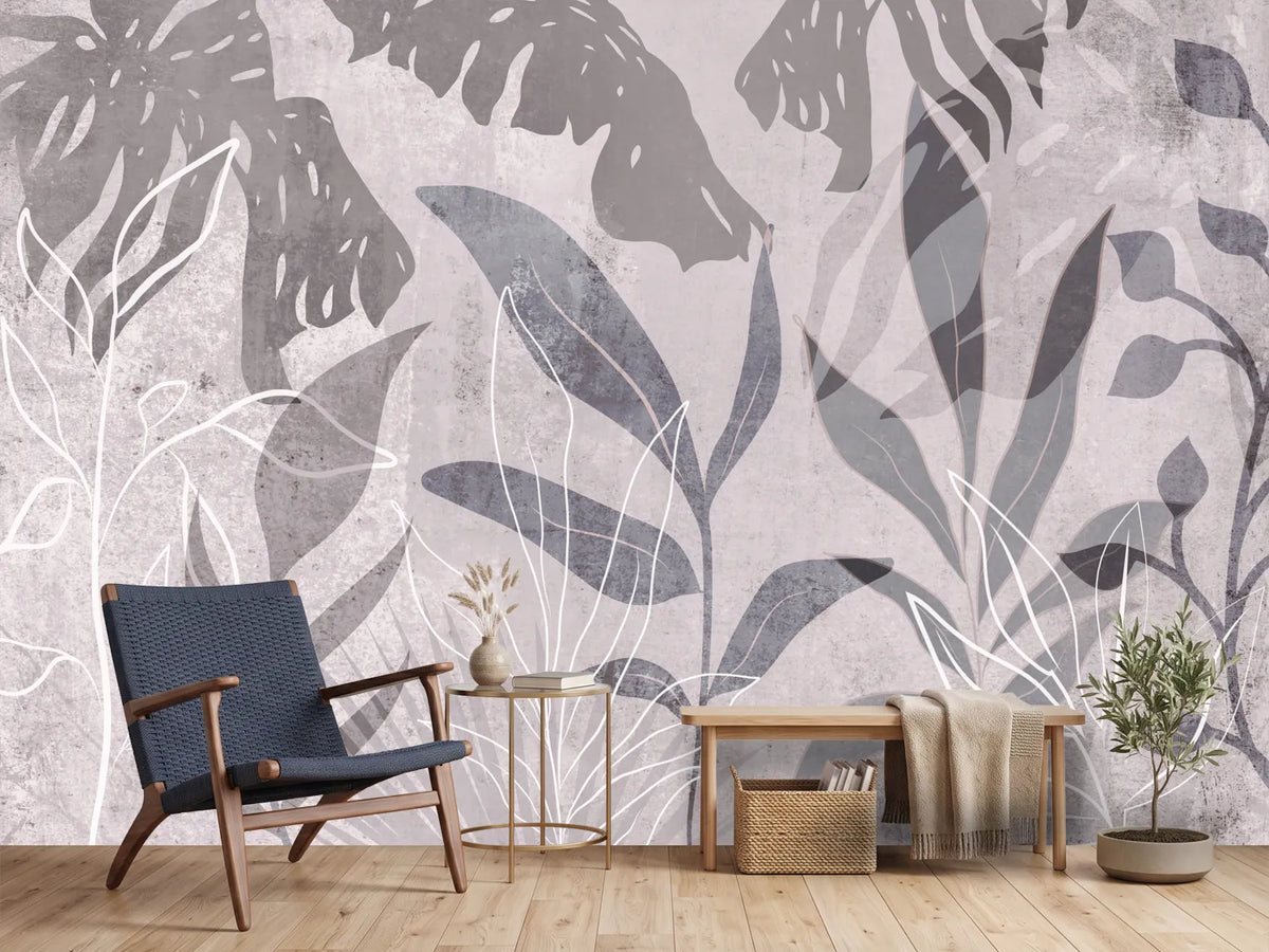 photo-wallpaper-abstract-gray-leaves