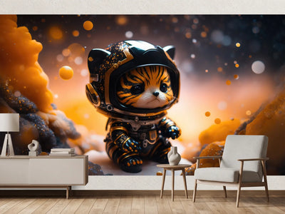 photo-wallpaper-tiger-cub-in-a-space-suit-amid-golden-cosmic-sparkle