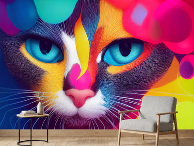 photo-wallpaper-portrait-of-cat-pour-thick-split-colorful-paint-liquid-3d-render