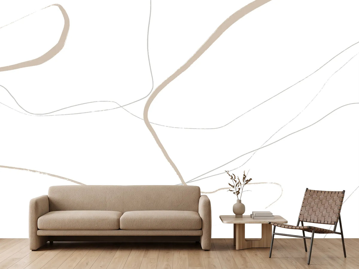 photo-wallpaper-beige-and-gray-lines-on-a-white-background