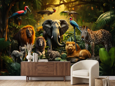 photo-wallpaper-mixed-group-of-wild-animals-in-the-jungle