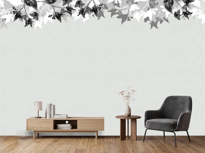 photo-wallpaper-monochrome-leaf-border