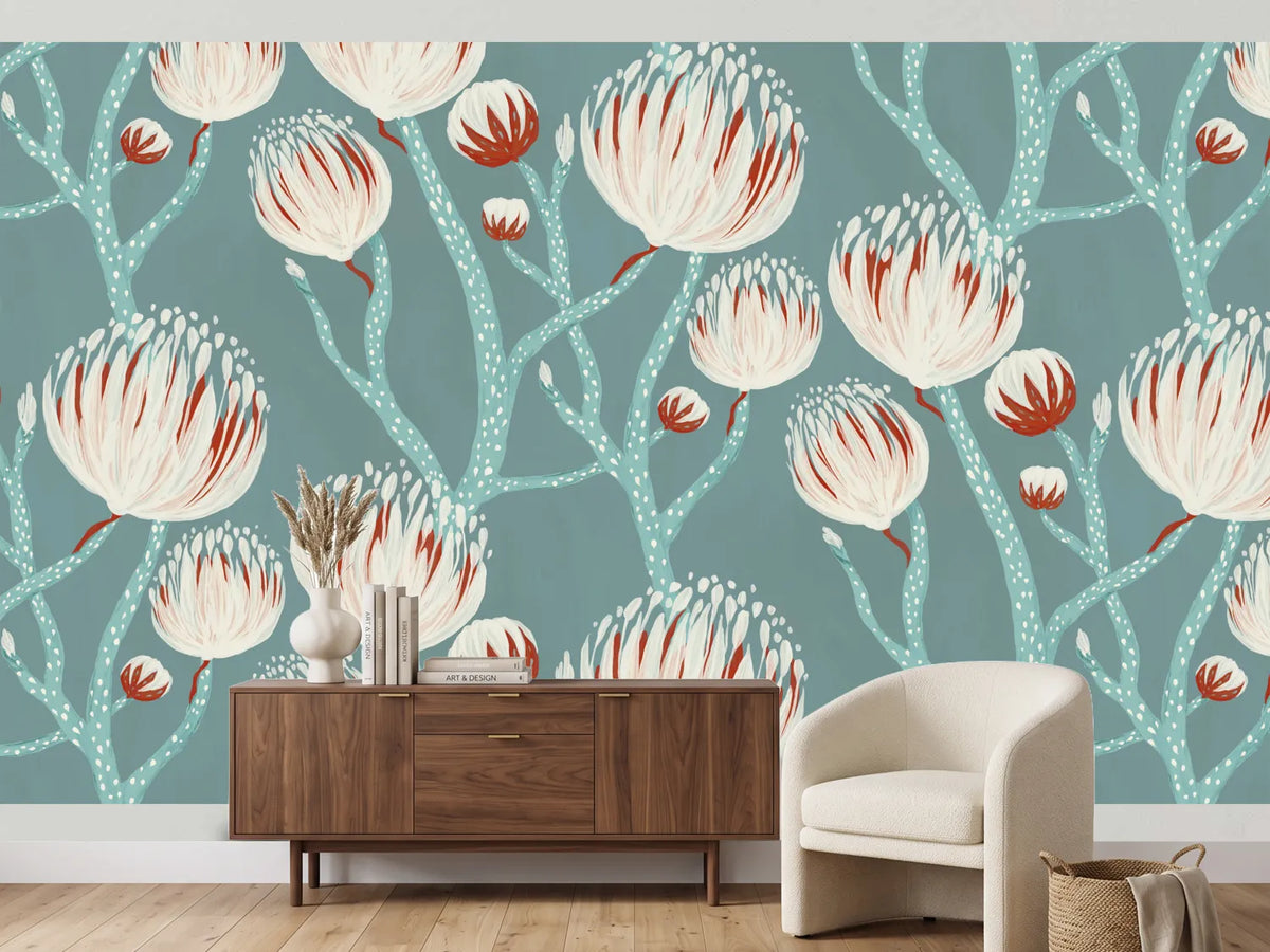 photo-wallpaper-teal-botanical-flower-pattern