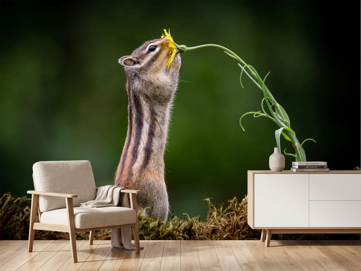 photo-wallpaper-squirrel-with-a-flower
