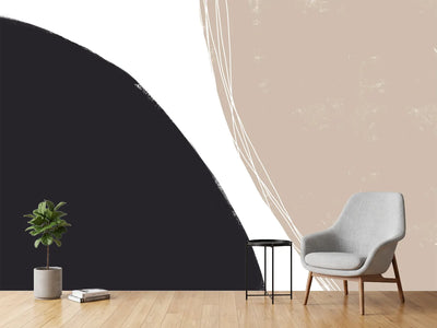 photo-wallpaper-black-and-beige-organic-shapes