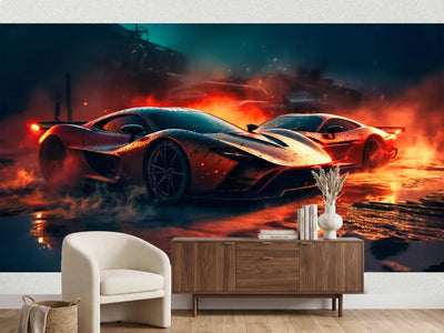 photo-wallpaper-fast-sport-cars-on-the-edge-of-fire-wallpapers