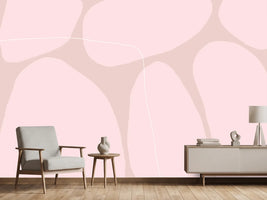 photo-wallpaper-pink-organic-shapes-and-thin-white-lines