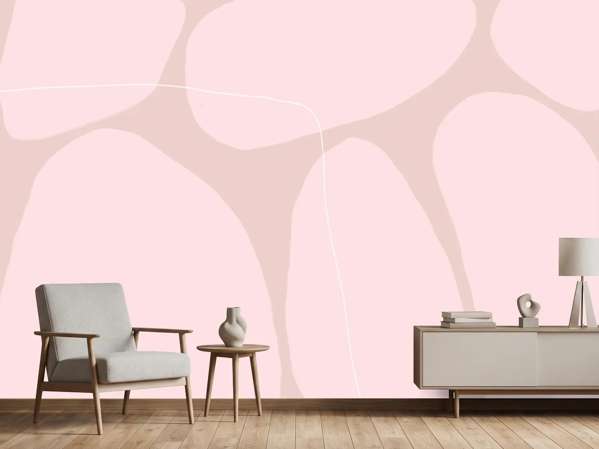 photo-wallpaper-pink-organic-shapes-and-thin-white-lines