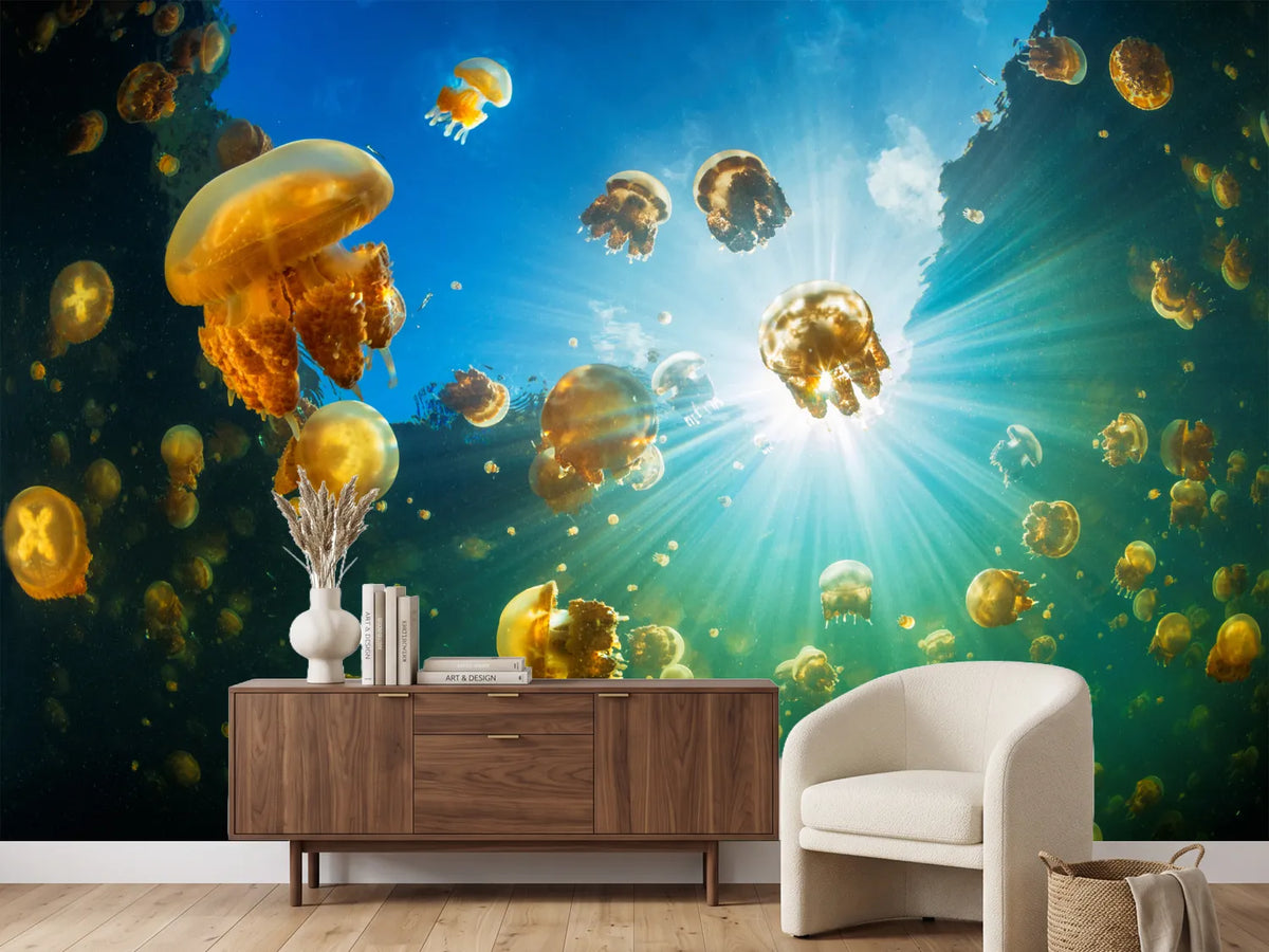 photo-wallpaper-sunlight-and-jellyfish-x