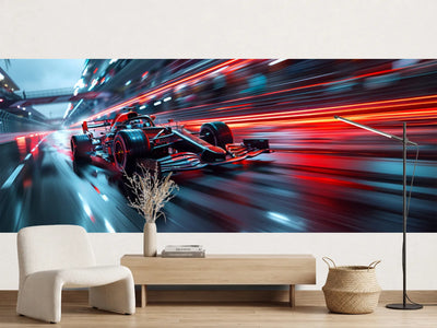 photo-wallpaper-red-race-car-on-a-wet-track-streaked-with-red-light-trails