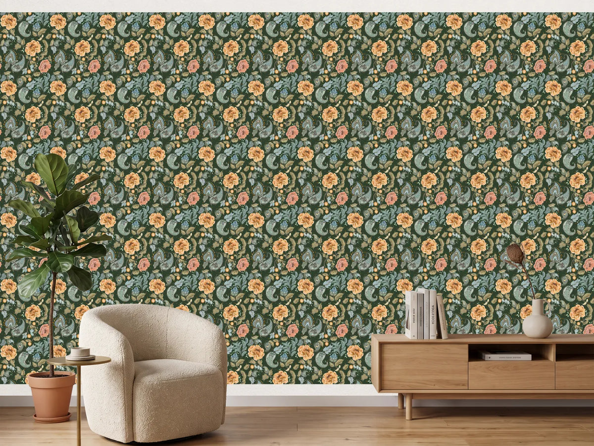 photo-wallpaper-dark-vintage-floral-pattern