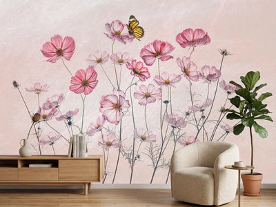 photo-wallpaper-pink-cosmos-butterfly